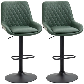 Lot de 2 chaises de bar ORPHEE vert foncé et noir