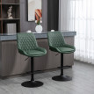 Lot de 2 chaises de bar ORPHEE vert foncé et noir