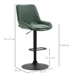 Lot de 2 chaises de bar ORPHEE vert foncé et noir