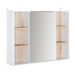 Armoire murale miroir étagères CORBY blanche
