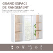 Armoire murale miroir étagères CORBY blanche