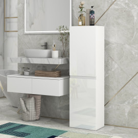 Meuble salle de bain 2 portes FLORA blanc laqué