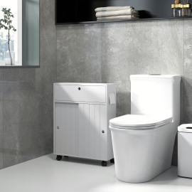 Meuble porte-papier toilette roulant SONYA blanc