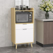 Meuble bas de cuisine TONIO aspect chêne clair et blanc