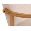 Fauteuil à bascule HWC-K10, fauteuil relax, bois MVG tissu/textile chenille (465g/m²) ~ crème, piètement naturel