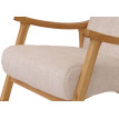 Fauteuil à bascule HWC-K10, fauteuil relax, bois MVG tissu/textile chenille (465g/m²) ~ crème, piètement naturel