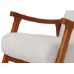 Fauteuil à bascule HWC-K10, relax, bois MVG tissu/textile chenille (465g/m²) ~ crème, piètement imitation noyer