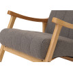 Fauteuil à bascule HWC-K10, relax, bois MVG tissu/textile Bouclé (450g/m²) ~ gris foncé, piètement naturel