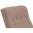 Fauteuil à bascule HWC-K10, fauteuil relax, bois MVG tissu/textile bouclé (450g/m²) ~ taupe, piètement naturel