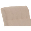 Fauteuil à bascule HWC-K10, fauteuil relax, bois MVG tissu/textile bouclé (450g/m²) ~ beige, piètement naturel