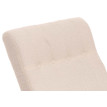 Fauteuil à bascule HWC-K10, fauteuil relax, bois MVG tissu/textile bouclé (450g/m²) ~ crème, piètement naturel