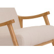 Fauteuil à bascule HWC-K10, fauteuil relax, bois MVG tissu/textile bouclé (450g/m²) ~ crème, piètement naturel