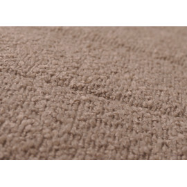 Fauteuil à bascule HWC-K10, fauteuil de relaxation, bois MVG tissu/textile bouclé (450g/m²) ~ taupe, structure aspect no