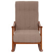 Fauteuil à bascule HWC-K10, fauteuil de relaxation, bois MVG tissu/textile bouclé (450g/m²) ~ taupe, structure aspect no
