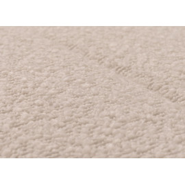 Fauteuil à bascule HWC-K10, fauteuil de relaxation, bois MVG tissu/textile bouclé (450g/m²) ~ beige, structure aspect no