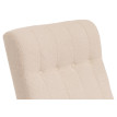 Fauteuil à bascule HWC-K10, fauteuil de relaxation, bois MVG tissu/textile bouclé (450g/m²) ~ crème, structure aspect no
