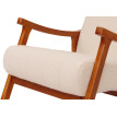 Fauteuil à bascule HWC-K10, fauteuil de relaxation, bois MVG tissu/textile bouclé (450g/m²) ~ crème, structure aspect no