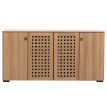 Sideboard HWC-N87, commode armoire buffet, design 3D tressé 4 portes 9 compartiments de rangement 83x159x37cm ~ marron