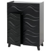 Commode HWC-N86, Armoire Sideboard Buffet, 3D-Wellen-Design Push-to-open Türen 107x76x36cm ~ noir