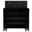 Commode HWC-N86, Armoire Sideboard Buffet, 3D-Wellen-Design Push-to-open Türen 107x76x36cm ~ noir