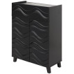 Commode HWC-N86, Armoire Sideboard Buffet, 3D-Wellen-Design Push-to-open Türen 107x76x36cm ~ noir