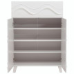 Commode HWC-N86, Armoire Sideboard Buffet, Design 3D vagues Push-to-open portes 107x76x36cm ~ blanc