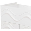 Commode HWC-N86, Armoire Sideboard Buffet, Design 3D vagues Push-to-open portes 107x76x36cm ~ blanc