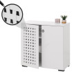 Commode HWC-N87, Buffet Armoire Buffet, design 3D tressé 2 portes 3 compartiments de rangement Soft-Close, 82x80x37cm ~