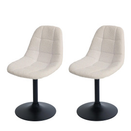 Lot de 2 chaises de salle à manger HWC-A60, chaise de cuisine chaise pivotante, acier MVG tissu/textile bouclé (450g/m²)