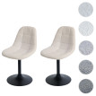 Lot de 2 chaises de salle à manger HWC-A60, chaise de cuisine chaise pivotante, acier MVG tissu/textile bouclé (450g/m²)