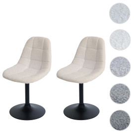 Lot de 2 chaises de salle à manger HWC-A60, chaise de cuisine chaise pivotante, acier MVG tissu/textile bouclé (450g/m²)