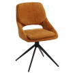 Lot de 6 chaises de salle à manger HWC-N73, chaise de cuisine, pivotante Auto-Return, tissu/textile chenille (490g/m²) O