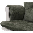 Fauteuil relax HWC-C76, rocking chair fauteuil à bascule avec pouf tissu/textile chenille (465g/m²) ~ vert, piètement bl