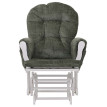 Fauteuil relax HWC-C76, rocking chair fauteuil à bascule avec pouf tissu/textile chenille (465g/m²) ~ vert, piètement bl
