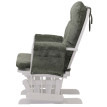 Fauteuil relax HWC-C76, rocking chair fauteuil à bascule avec pouf tissu/textile chenille (465g/m²) ~ vert, piètement bl