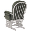 Fauteuil relax HWC-C76, rocking chair fauteuil à bascule avec pouf tissu/textile chenille (465g/m²) ~ vert, piètement bl