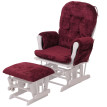 Fauteuil relax HWC-C76, fauteuil à bascule Fauteuil à bascule avec pouf Tissu/Textile chenille (465g/m²) ~ bordeaux, piè