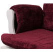 Fauteuil relax HWC-C76, fauteuil à bascule Fauteuil à bascule avec pouf Tissu/Textile chenille (465g/m²) ~ bordeaux, piè