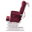 Fauteuil relax HWC-C76, fauteuil à bascule Fauteuil à bascule avec pouf Tissu/Textile chenille (465g/m²) ~ bordeaux, piè