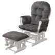 Fauteuil relax HWC-C76, fauteuil à bascule Fauteuil à bascule avec pouf Tissu/Textile Chenille (465g/m²) ~ gris foncé, p