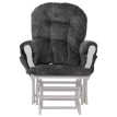Fauteuil relax HWC-C76, fauteuil à bascule Fauteuil à bascule avec pouf Tissu/Textile Chenille (465g/m²) ~ gris foncé, p