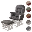 Fauteuil relax HWC-C76, fauteuil à bascule Fauteuil à bascule avec pouf Tissu/Textile Chenille (465g/m²) ~ gris foncé, p