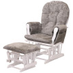 Fauteuil relax HWC-C76, fauteuil à bascule Fauteuil à bascule avec pouf Tissu/Textile Chenille (465g/m²) ~ gris clair, p