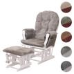 Fauteuil relax HWC-C76, fauteuil à bascule Fauteuil à bascule avec pouf Tissu/Textile Chenille (465g/m²) ~ gris clair, p