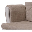 Fauteuil relax HWC-C76, fauteuil à bascule Fauteuil à bascule avec pouf Tissu/Textile chenille (465g/m²) ~ crème, piètem