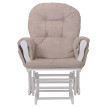 Fauteuil relax HWC-C76, fauteuil à bascule Fauteuil à bascule avec pouf Tissu/Textile chenille (465g/m²) ~ crème, piètem