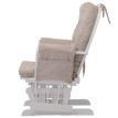 Fauteuil relax HWC-C76, fauteuil à bascule Fauteuil à bascule avec pouf Tissu/Textile chenille (465g/m²) ~ crème, piètem