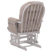 Fauteuil relax HWC-C76, fauteuil à bascule Fauteuil à bascule avec pouf Tissu/Textile chenille (465g/m²) ~ crème, piètem