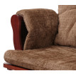 Fauteuil relax HWC-C76, fauteuil à bascule Fauteuil à bascule avec pouf Tissu/Textile Chenille (465g/m²) ~ marron clair,