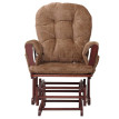 Fauteuil relax HWC-C76, fauteuil à bascule Fauteuil à bascule avec pouf Tissu/Textile Chenille (465g/m²) ~ marron clair,